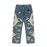 【THUG CLUB】TC Leather Washing Denim Pants (War Ver.) BLUE