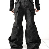 【HARDBOILED】"Charcoal" Waxed Denim Flare⁡