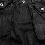 【HARDBOILED】"Charcoal" Waxed Denim Flare⁡