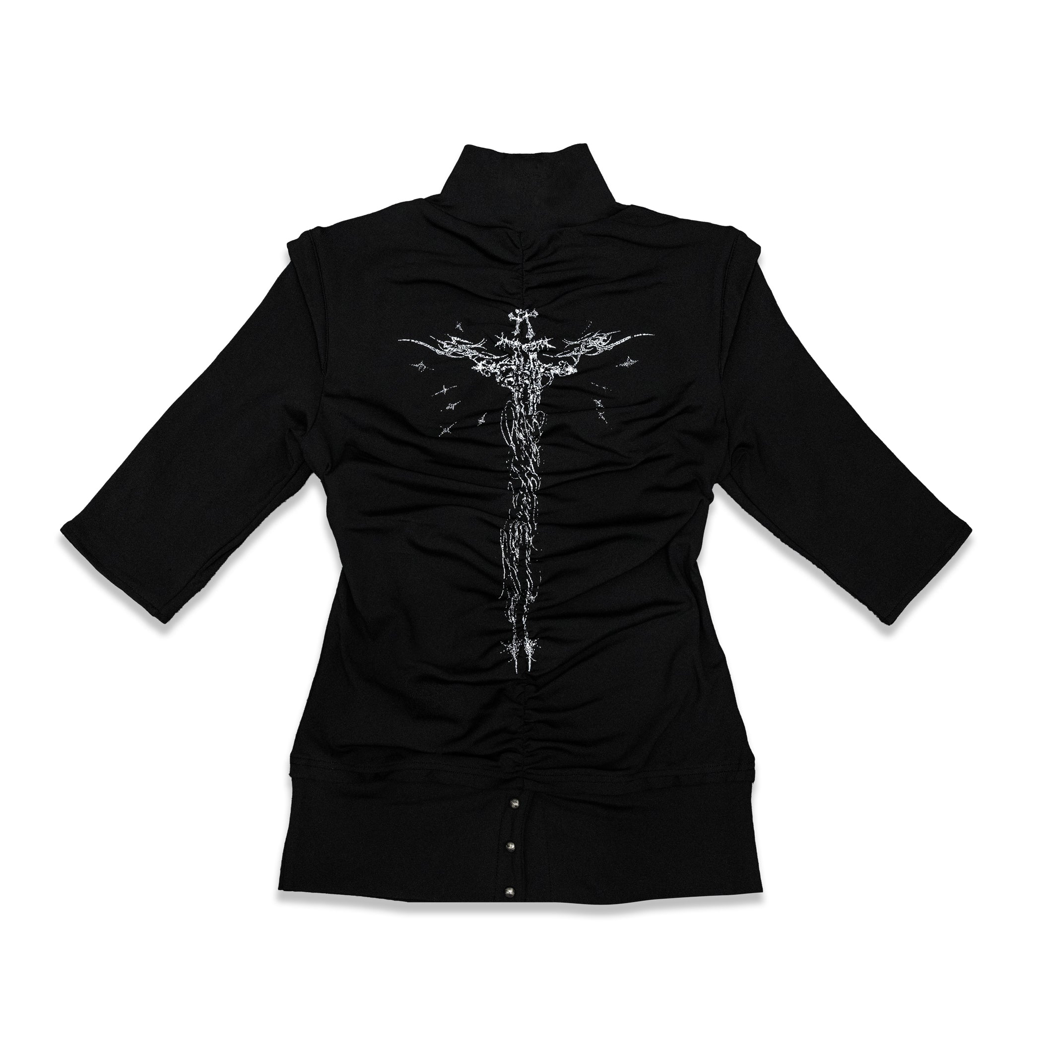 <LOST IN CASTLE> NAPOLEONIC HIGH NECK TOP - BLACK