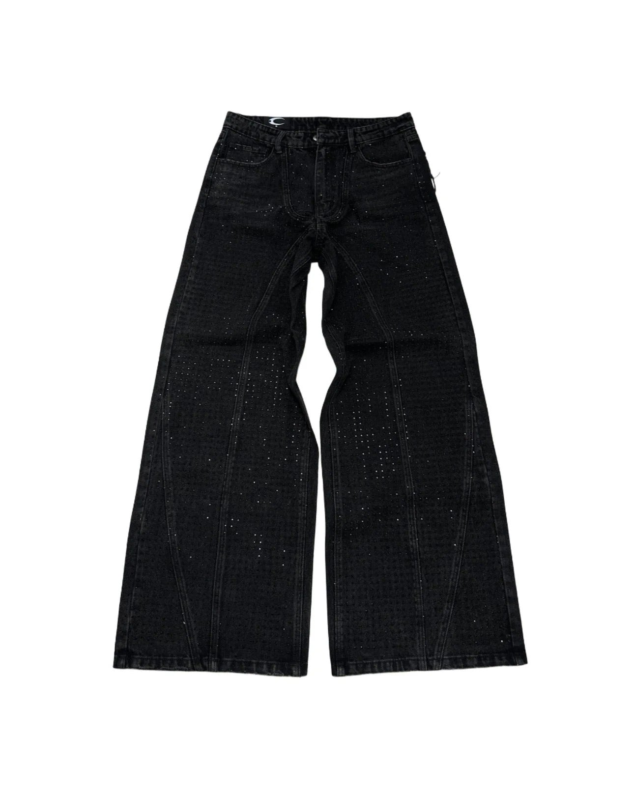 【COZY】 CZ RHINESTONE WASHED JEANS