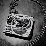17.dhc 1 of 1 hand painted bifold wallet with chain