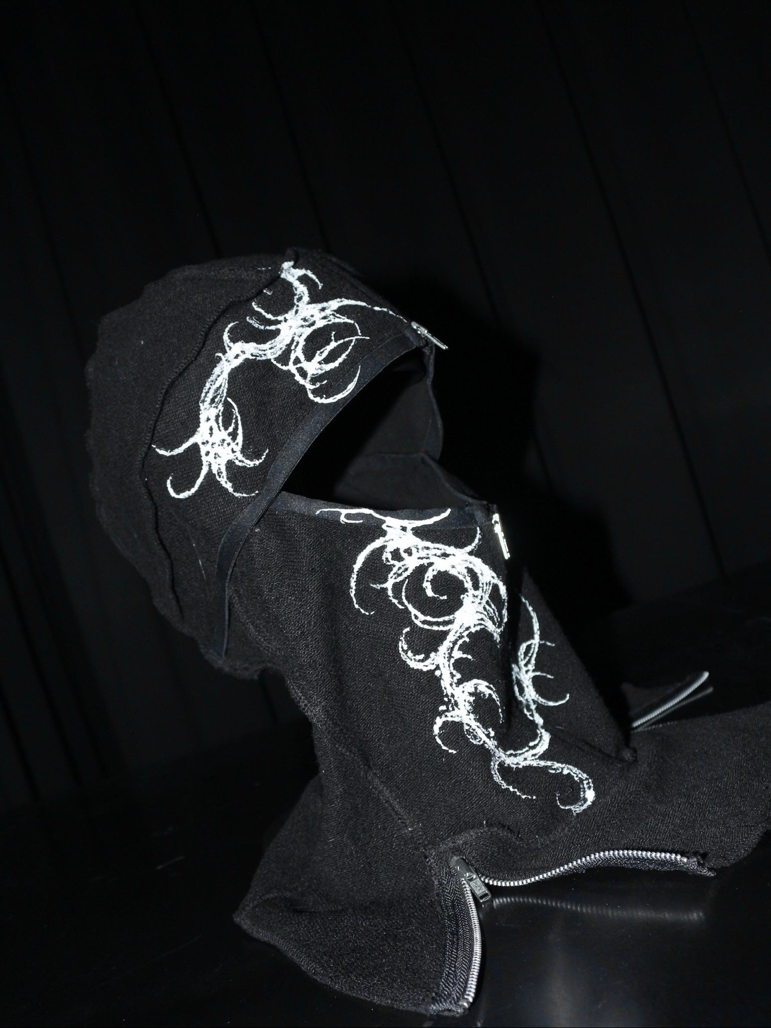 17.dhc 1 of 1 hand painted zipper balaclava