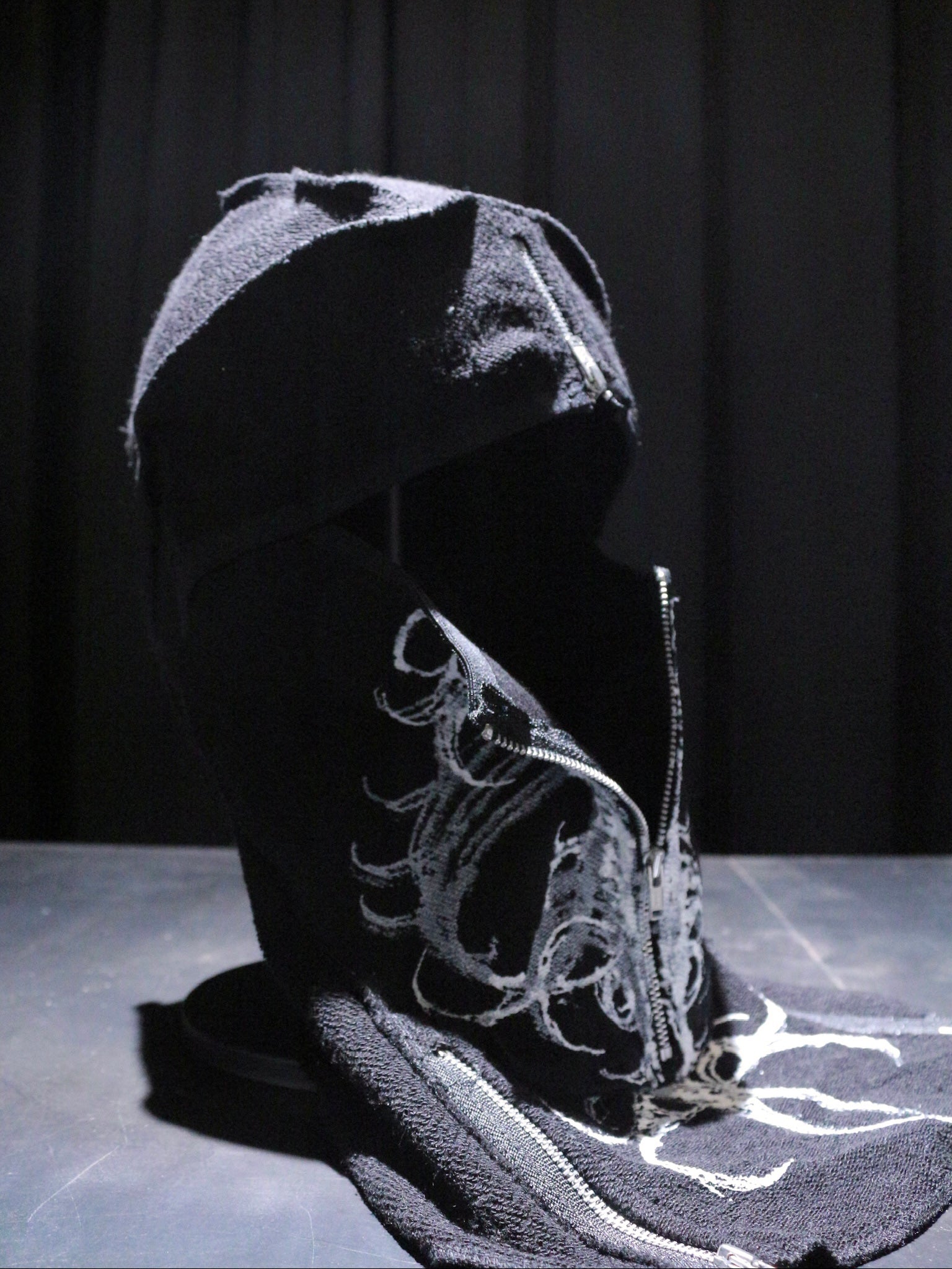17.dhc 1 of 1 hand painted zipper balaclava