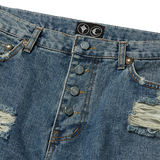 【THUG CLUB】TC Leather Washing Denim Pants (War Ver.) BLUE
