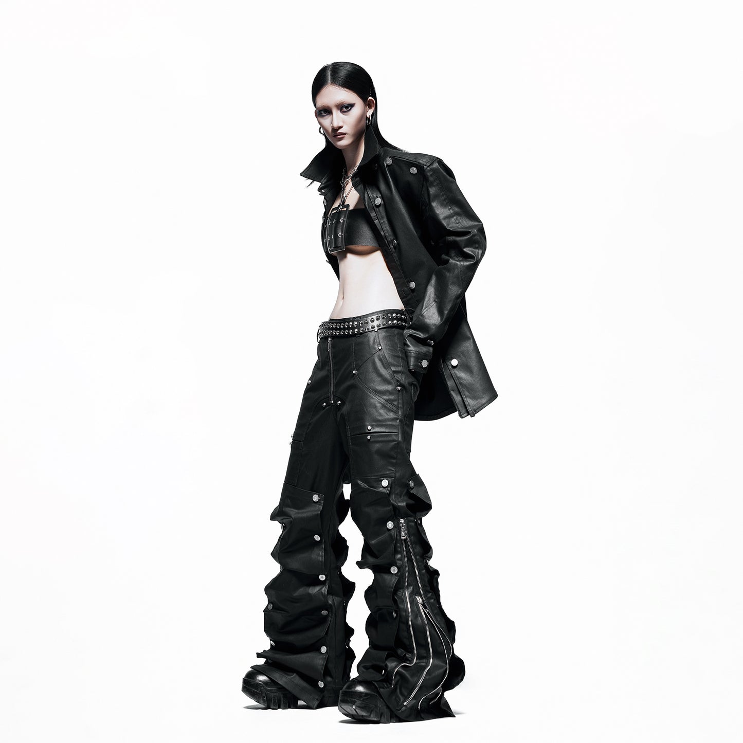 【RICH】Multi Button Denim Pants