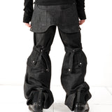 【HARDBOILED】"Charcoal" Waxed Denim Flare⁡