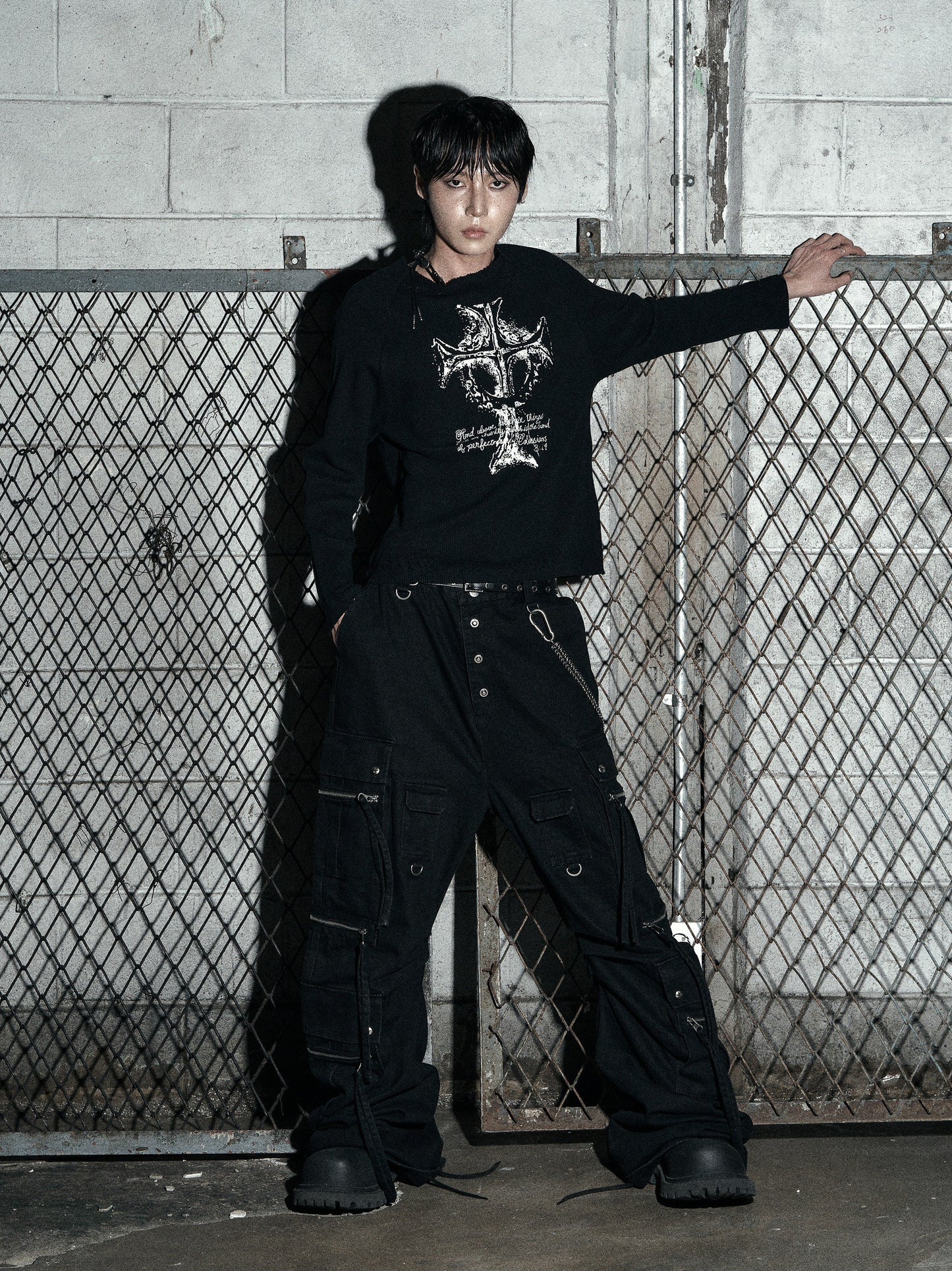 【ROSEN KREUZ】VINTAGE WAFFLE KNIT BLACK (pre- order)