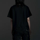 BOXY FIT LAYERED DAMAGE TEE (Black)