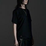 BOXY FIT LAYERED DAMAGE TEE (Black)