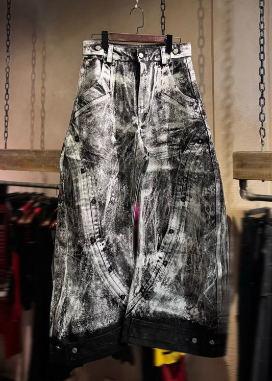 【RICH】Smoke Waxed S-Wide Pants