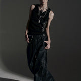 ZIP WIDE BAGGY PANTS (COATING)