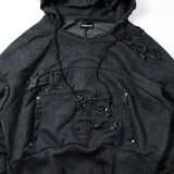 【BOHEME RIOTS】"GEN-2 PATCHED THRASHED HOODIE