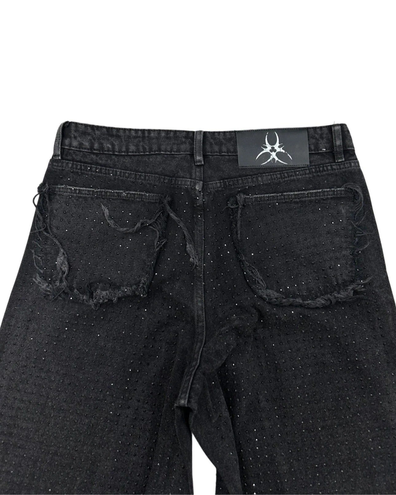 【COZY】 CZ RHINESTONE WASHED JEANS