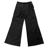 DOCKING SKIRT FLARE WIDE PANTS ( WAXED BLACK )