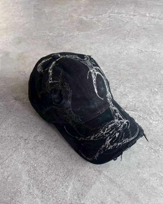 【XIVX】HANDMADE 1 OF 1 PAINTING DESTROYED CAP No.008
