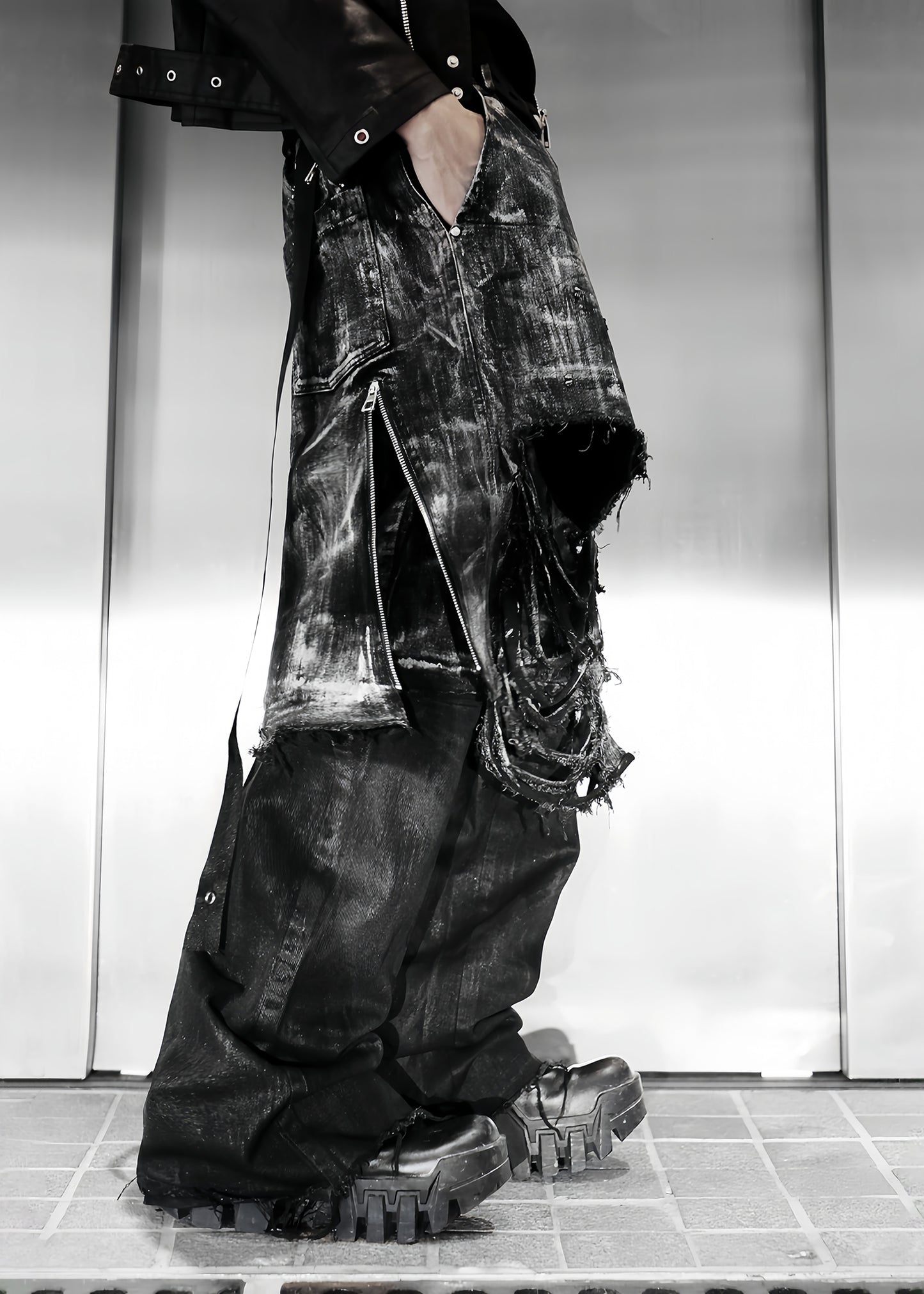【RICH】Smoke Denim Layered Jeans