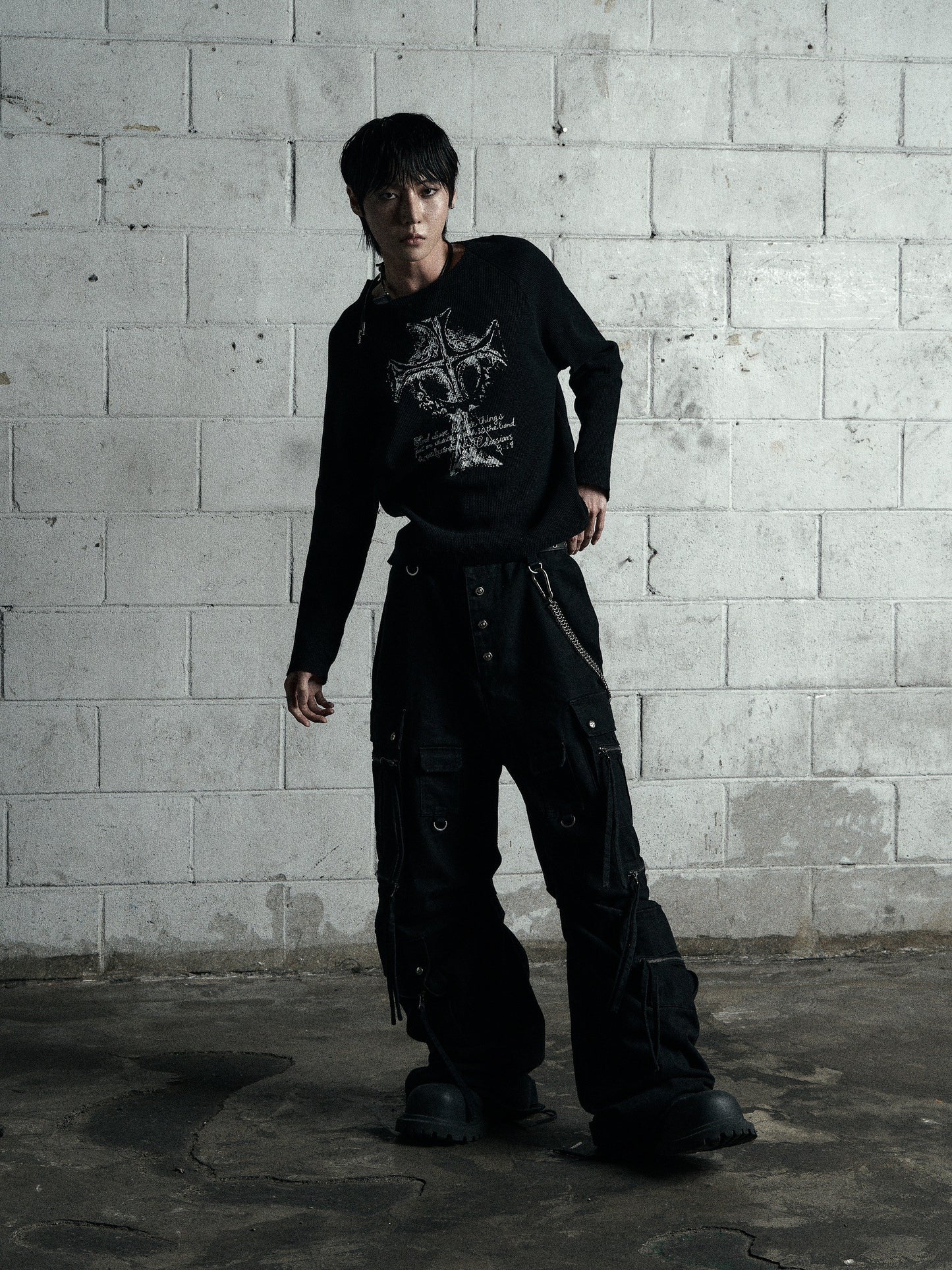 【ROSEN KREUZ】VINTAGE WAFFLE KNIT BLACK (pre- order)