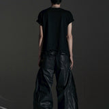 ZIP WIDE BAGGY PANTS (COATING)
