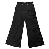 DOCKING SKIRT FLARE WIDE PANTS ( WAXED BLACK )