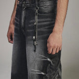 BERMUDA WASHED DENIM PANTS