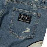 【THUG CLUB】TC Leather Washing Denim Pants (War Ver.) BLUE