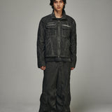 Dyed Multi-Pocket Nylon Parachute Pants