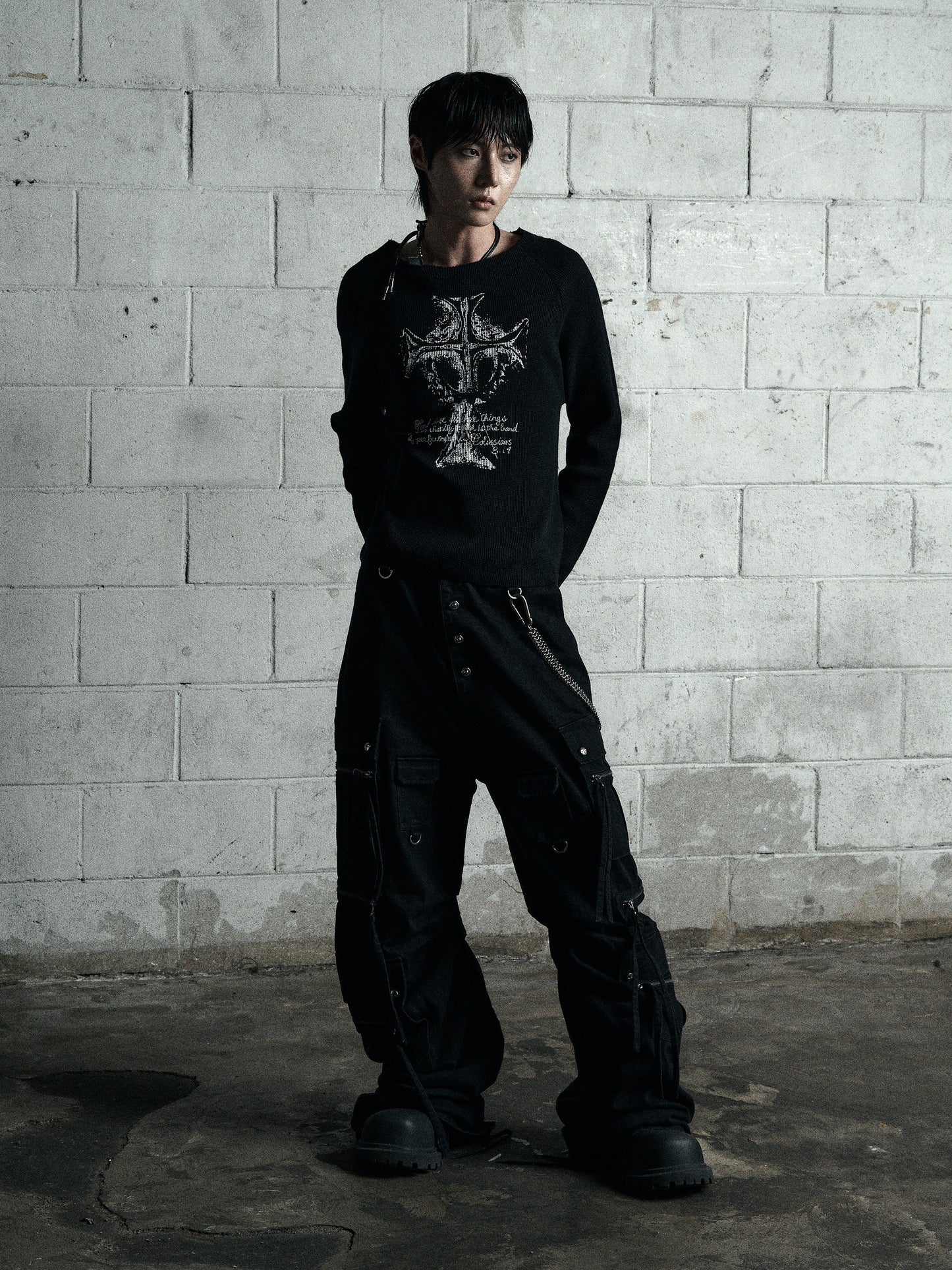 【ROSEN KREUZ】VINTAGE WAFFLE KNIT BLACK (pre- order)