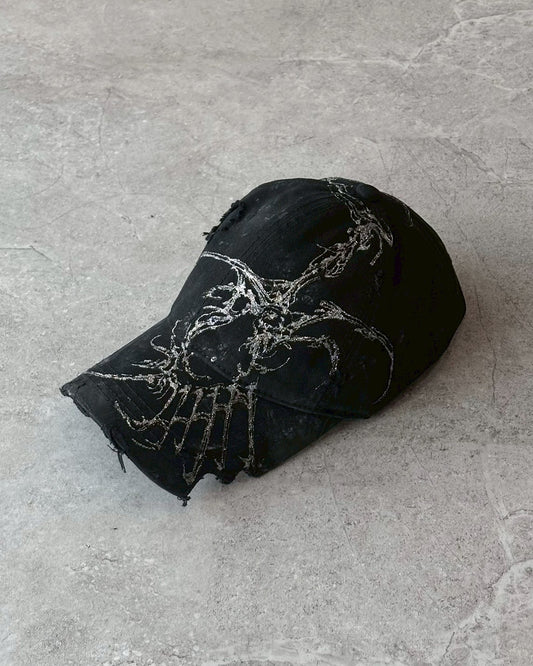 【XIVX】HANDMADE 1 OF 1 PAINTING DESTROYED CAP No.002
