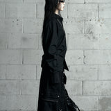 BACK CROSS CROPPED SHIRT BLACK
