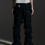 SIDE BELT DOCKING FLARE PANTS (Denim)