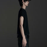 BOXY FIT LAYERED DAMAGE TEE (Black)