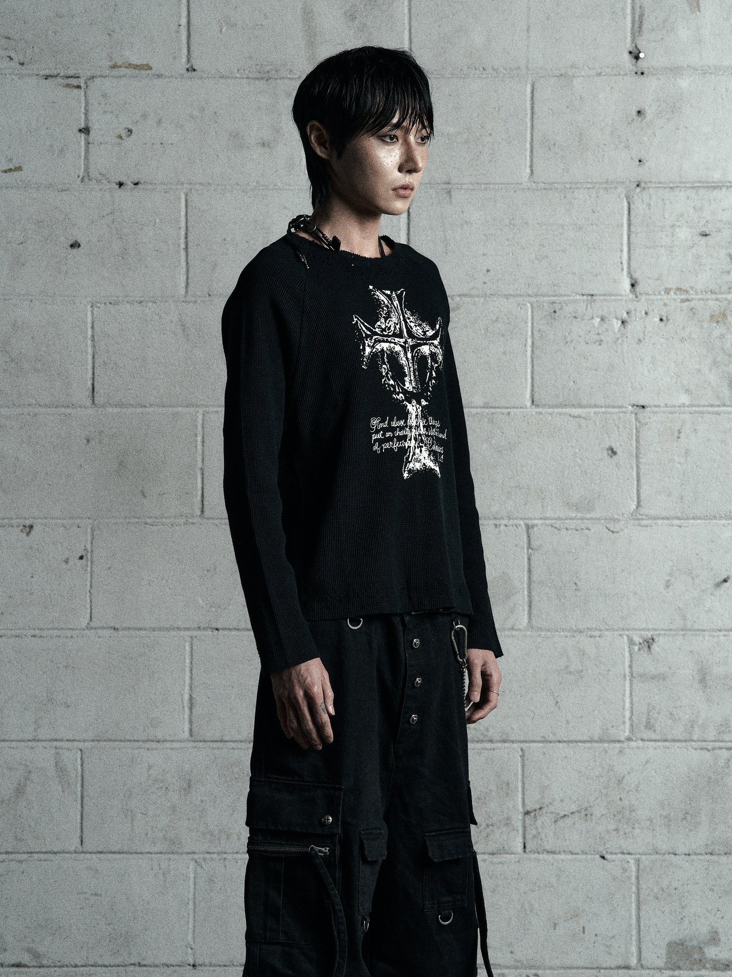 【ROSEN KREUZ】VINTAGE WAFFLE KNIT BLACK (pre- order)