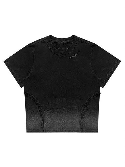 【BLR BLUER】Destroyed Gradation Washed Short Sleeve