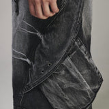 BERMUDA WASHED DENIM PANTS