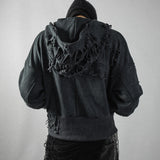 【BOHEME RIOTS】"GEN-2 PATCHED THRASHED HOODIE