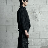 BACK CROSS CROPPED SHIRT BLACK