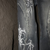17.dhc 1 of 1 hand painted flared jeans