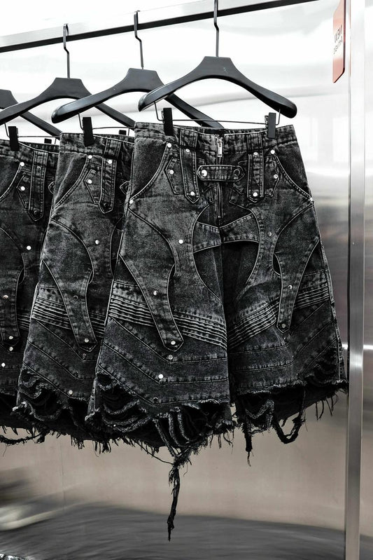 【RICH】KNIGHT WIDE PEPPER SHORT (Denim)