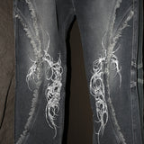 17.dhc 1 of 1 hand painted flared jeans