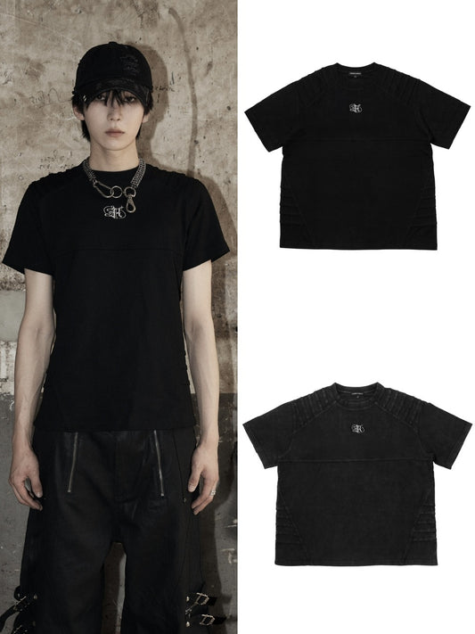 【ROSEN KREUZ】PLANET LOGO TUCK TEE 刺綉結構短袖