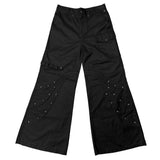 DOCKING SKIRT FLARE WIDE PANTS ( WAXED BLACK )