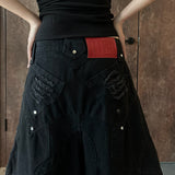 KNIGHT WIDE PEPPER SHORT (Denim)