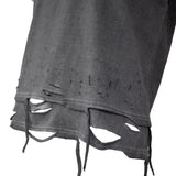 BOXY FIT LAYERED DAMAGE  TEE (Dirty gray)