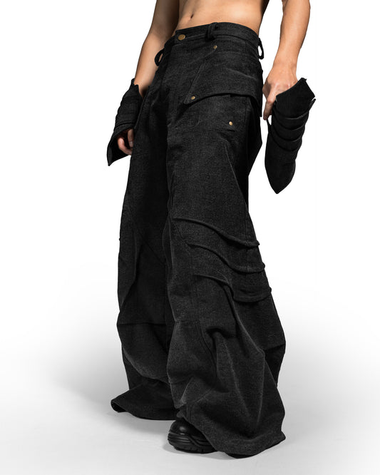 【HARD BOILED】Denim Armored Floor-Length Pants