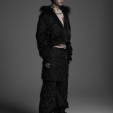 DOCKING SKIRT FLARE WIDE PANTS ( WAXED BLACK )