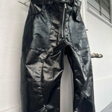 【ERIC CRÉER】CHP-1 005 BLACK CRACKED COATED LEATHER DOUBLE KNEE
