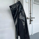 【ERIC CRÉER】CHP-1 005 BLACK CRACKED COATED LEATHER DOUBLE KNEE