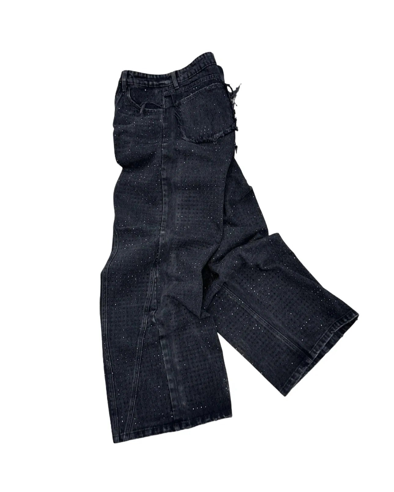 【COZY】 CZ RHINESTONE WASHED JEANS