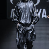 【AJOBYAJO】Vegan Leather Oversized Raglan Track Jacket